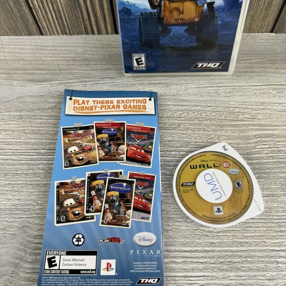 WALL-E Sony PSP Game Tested Working Complete w/ Case Disney Pixar THQ